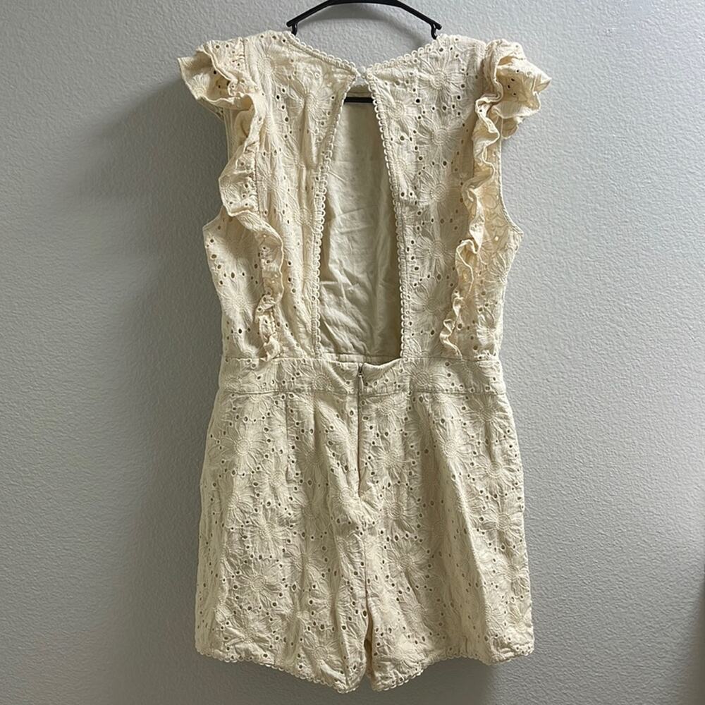 A23) Happy X Nature Sexy Open Back Ruffed Lace Sleeve Romper Short Pants size 12 - Picture 16 of 16